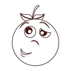 Obraz premium tired orange character kawaii style vector illustration design