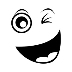 crazy emogy face kawaii character vector illustration design