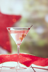 Pink martini cocktail
