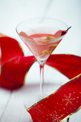 Pink martini cocktail