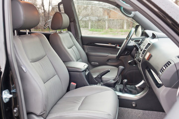 New luxury SUV beige leather interior
