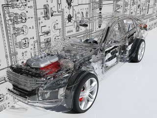 Transparent model cars