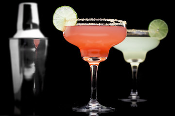 Margarita cocktail isolated on black