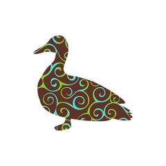 Duck bird color silhouette animal