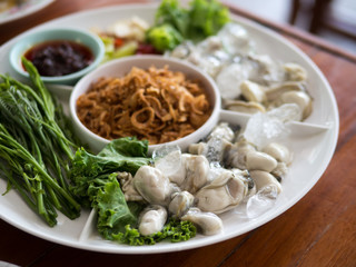 oyster Thai food spicy sauce style