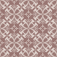 Floral wallpaper. Brown seamless pattern as textile background