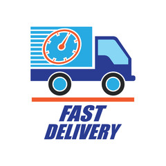 delivery concept (free, fast, food delivery) vector illustration