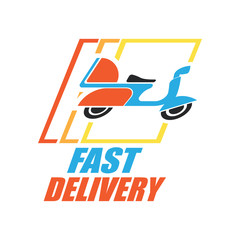 delivery concept (free, fast, food delivery) vector illustration