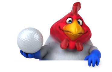 Fun chicken - 3D Illustration