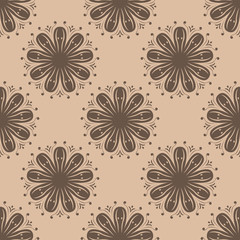 Brown flower seamless background