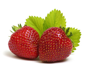 Strawberries with leaves