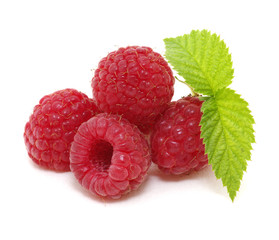 Raspberry with leaves