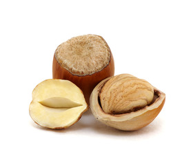 Closeup of hazelnuts