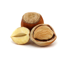 Closeup of hazelnuts