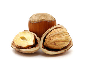 Closeup of hazelnuts