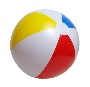 Beach ball on a white