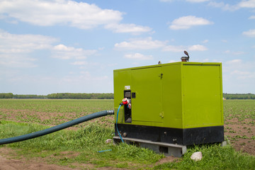 Diesel pump and hose for irrigating farmland