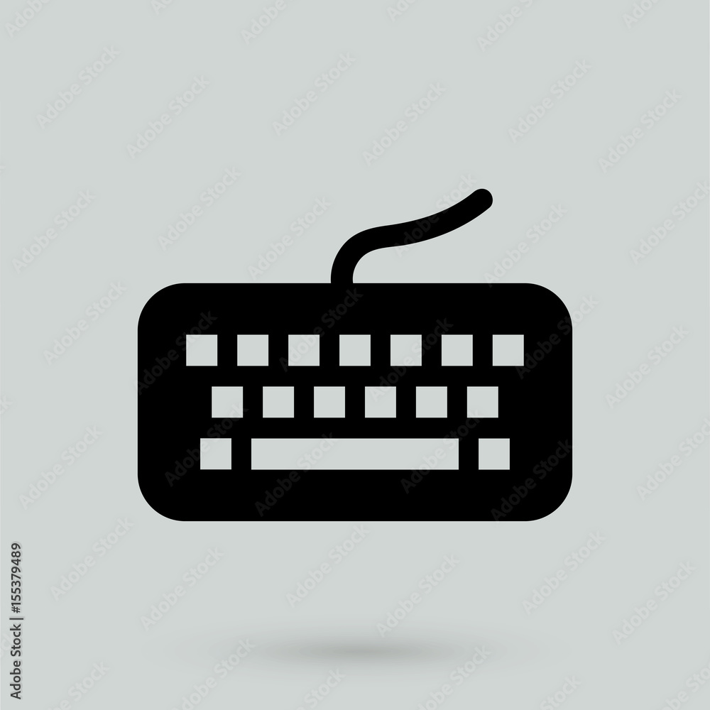 Poster keyboard icon in a simple style
