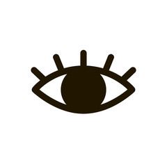 eye icon. vector eyelashes. Doodle sign isolated on white background. Look and vision logo. Simple line element for memphis style design