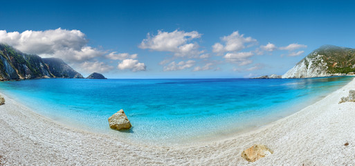 Petani Beach summer panorama (Kefalonia, Greece)