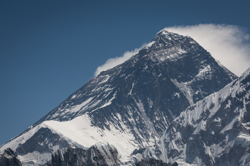 Fototapeta na wymiar Everest mountain peak, the highest mountain in the world, Everest region, Nepal