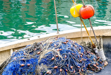 buoys and fishing nets