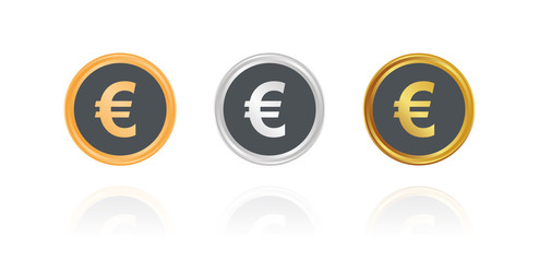 Euro - Bronze, Silber, Gold Buttons