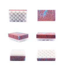 Purple bathing sponge isolated