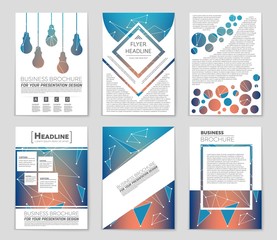 Naklejka na ściany i meble Abstract vector layout background set. For art template design, list, front page, mockup brochure theme style, banner, idea, cover, booklet, print, flyer, book, blank, card, ad, sign, sheet,, a4