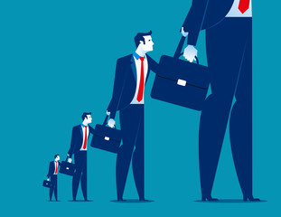 Fototapeta premium Businessman hanging on to another. Concept business vector.