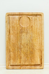 Detailed closeup of wooden kitchen board