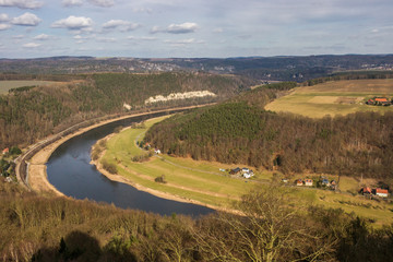 Naklejka premium Blick auf die Elbe in der Sächsischen Schweiz