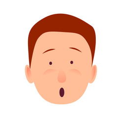 Bug-eyed Man-child with Open Mouth Flat Design