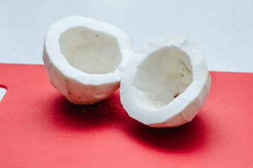 Coconut Slicing, cooking process, knife