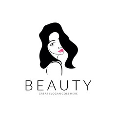 Beauty girl logo. Beautiful girl vector illustration 