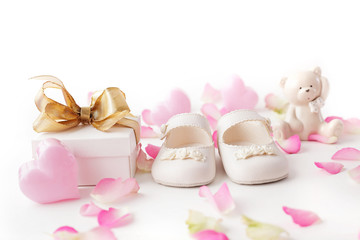 baby shoes and gift