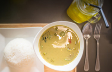Thai Chicken Curry with Vegetables in Coconut Milk
