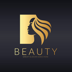 Beauty logo. Beautiful girl vector illustration 