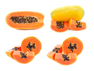 Papaya on a white background