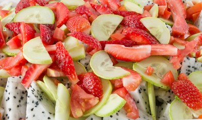 Close Up of Delicious Fresh Fruits Salad