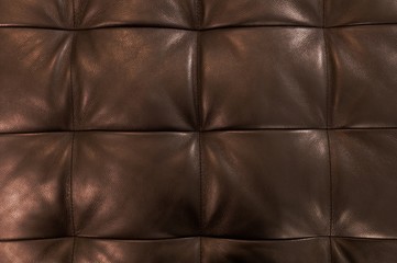 Horizontal Texture of Brown Upholstery Leather Pattern Background