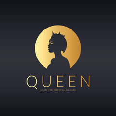 Queen logo. Beauty logotype 