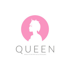 Queen logo. Beauty logotype 