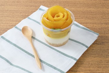 Cheesecake with Delicious Creamy Ripe Mango