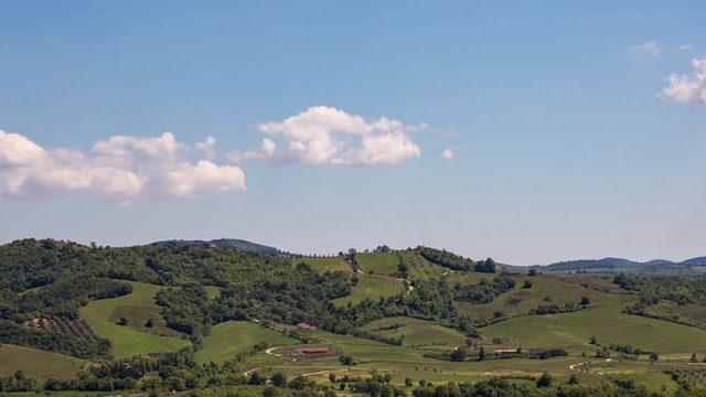 4K Timelapse 02 Clouds over the hills of the beautiful Tuscany
