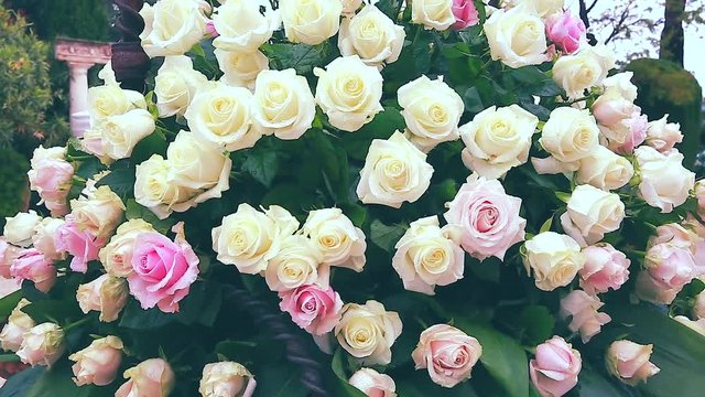 White and Pink Rose Bouquet