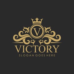 Fototapeta premium Royal brand logo design vector