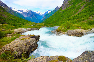 Fototapeta na wymiar Videfossen Waterfall in Norway