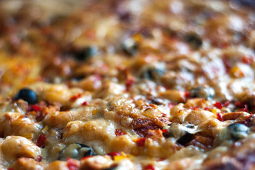 Homemade pizza closeup