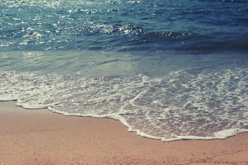 Beach or coast of vintage color style in tropics sea.